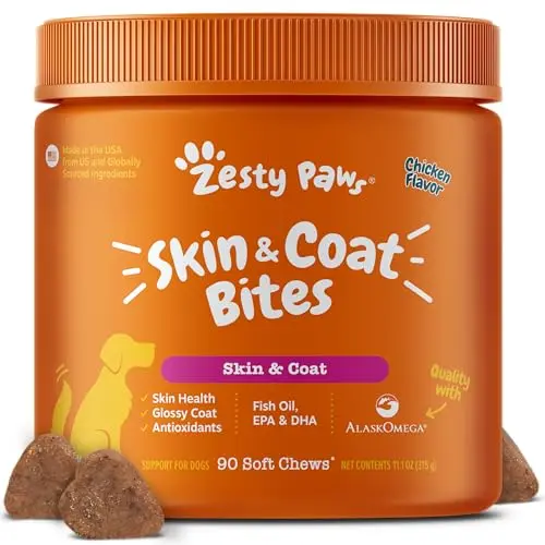 Zesty Paws Omega 3 Alaskan Fish Oil chew treats for dogs
