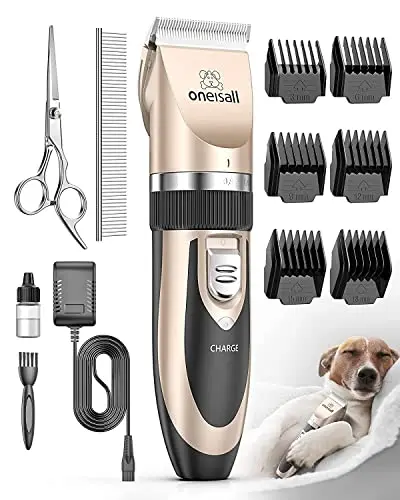 Oneisall gold low noise dog hair clipper with guide combs