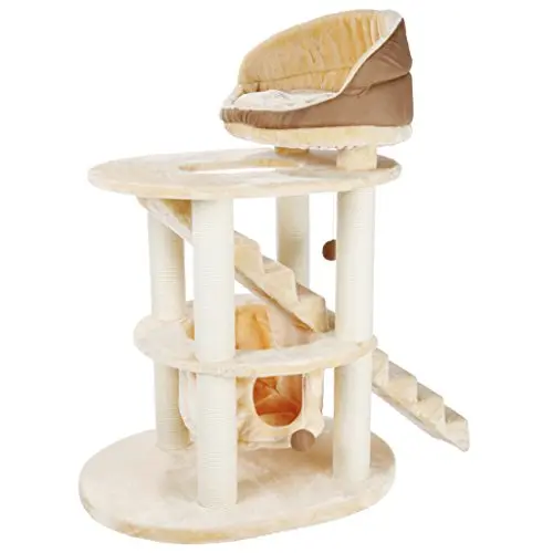 TRIXIE Elsa beige cat tower with stairs, scratching posts, and a top platform bed