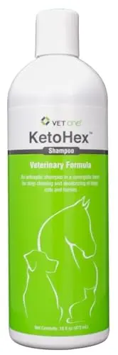 KetoHex medicated antibacterial and antifungal shampoo for dogs and cats