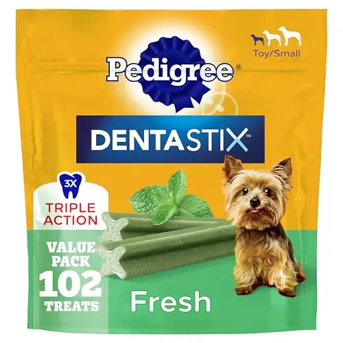 Pedigree Dentastix small breed dental dog treats fresh mint flavor bag