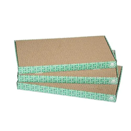 Kitty City XL 3-Pack Cat Scratcher with geometric print