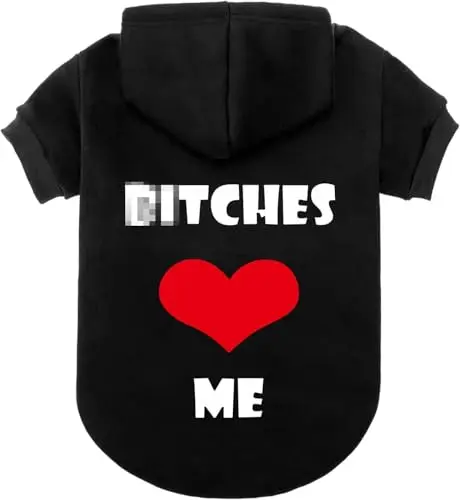 EXPAWLORER dog hoodie with ribbed cuffs and love print for small dogs