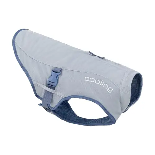 Kurgo Core Cooling Vest in grey with reflective accents and adjustable side straps
