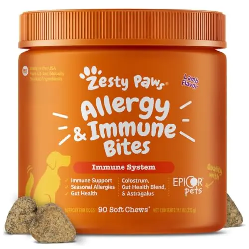 Zesty Paws Allergy Relief Chews for dogs, lamb flavor