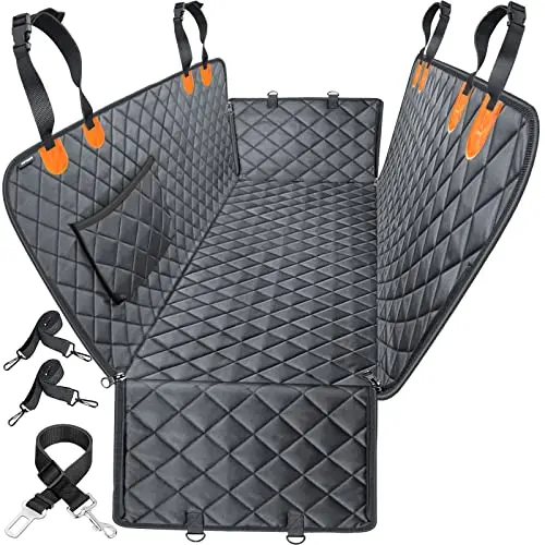 URPOWER waterproof dog car seat hammock with zippered side flaps in a car