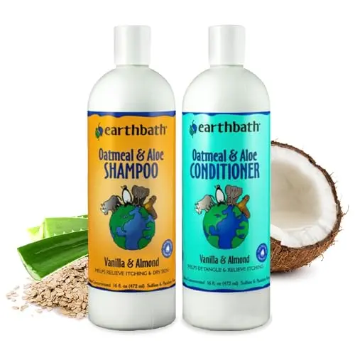 earthbath vanilla and almond dog shampoo and conditioner set