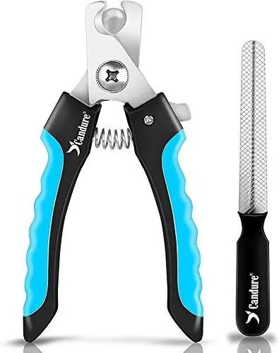 Candure blue dog nail clipper with safety guard