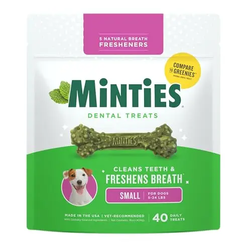 Minties small mint dental dog bone treats bag