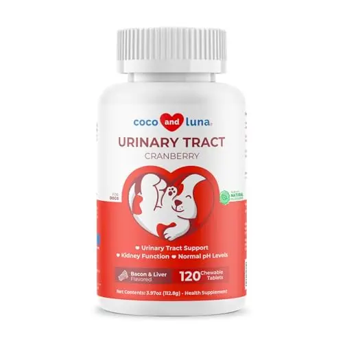 Coco and Luna cranberry supplement chewable tablets for dog urinary and bladder wellness