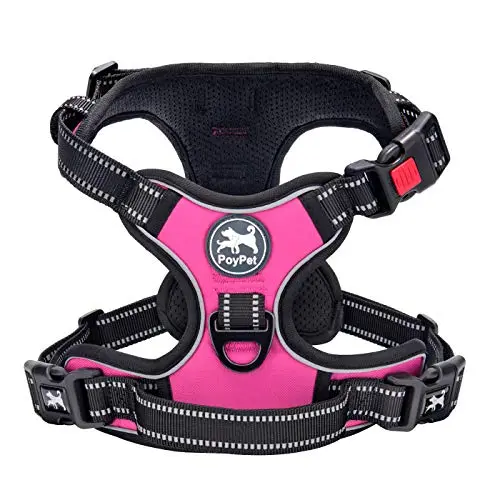 PoyPet pink padded no-pull dog harness