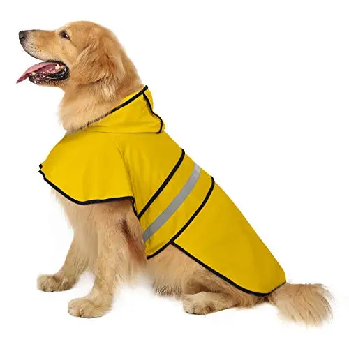 HDE dog raincoat in yellow