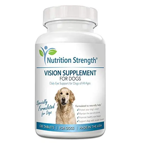 Nutrition Strength Eye Care chewable tablets for dogs with bacon flavor