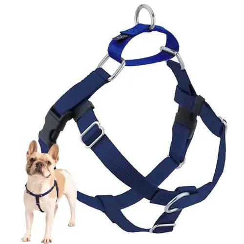 2 Hounds Design Freedom navy blue no-pull dog harness with velvet lining