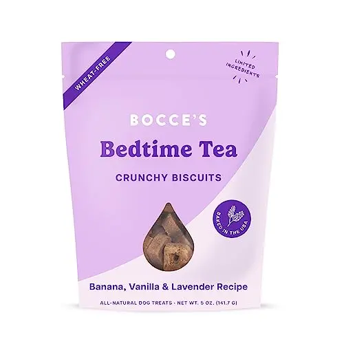 Bocce's Bakery Bedtime Tea dog treats with lavender for calm