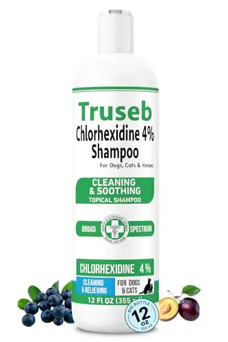 Truseb 4 percent chlorhexidine shampoo for dogs cats horses