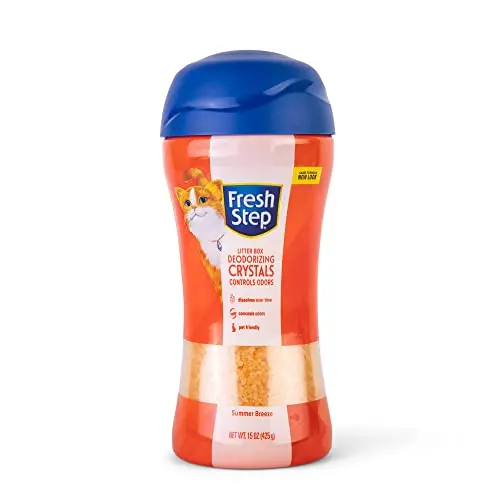 Fresh Step cat litter crystals deodorizer with summer breeze scent in a bag