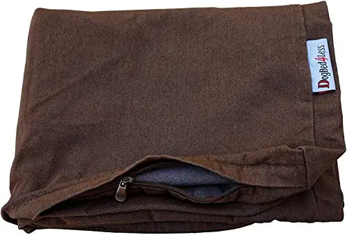 Dogbed4less chocolate brown denim dog bed cover