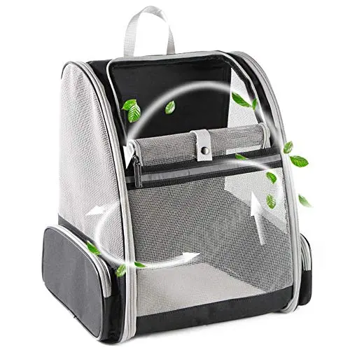 Texsens bubble backpack pet carrier with PVC mesh and removable mat