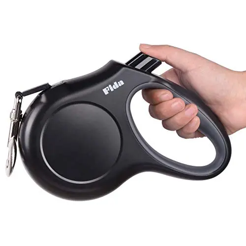 Fida heavy-duty black retractable dog leash for large breeds