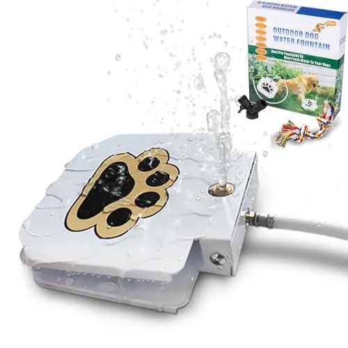 BACOENG outdoor dog water sprinkler fountain with pedal
