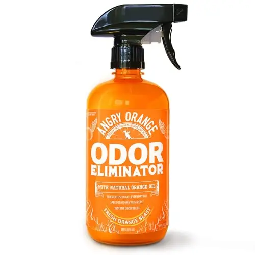 Angry Orange Pet Odor Eliminator spray bottle with citrus