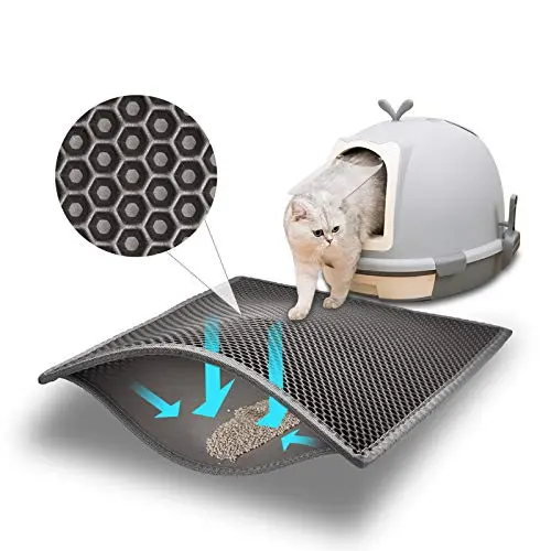 Gray Pieviev double-layer litter trapping mat
