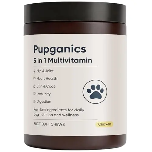 Pupganics dog multivitamin soft chews in a jar