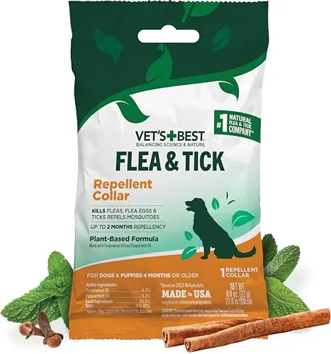 Vet's Best natural flea and tick collar for dogs with peppermint scent