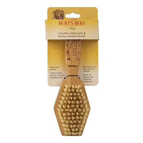 Burt's Bees double-sided bamboo dog brush with pin and bristle sides