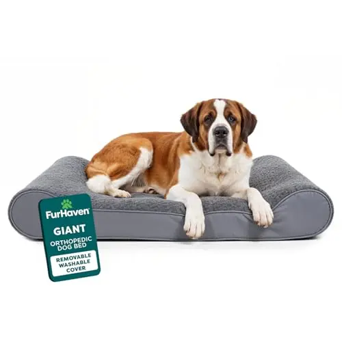FurHaven Orthopedic Dog Bed for large dogs on a floor