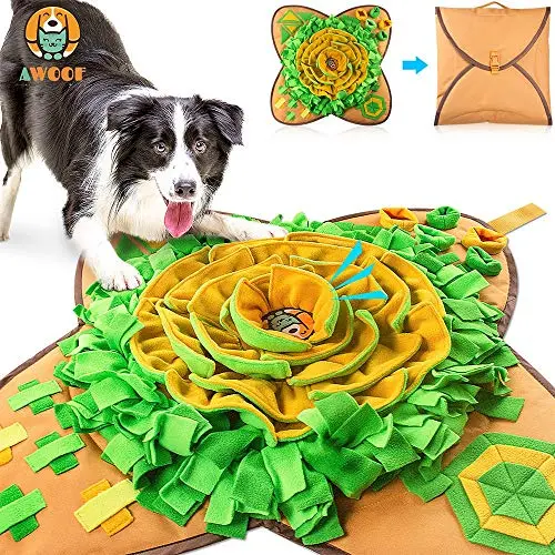 AWOOF large snuffle mat with flower design and release buckles