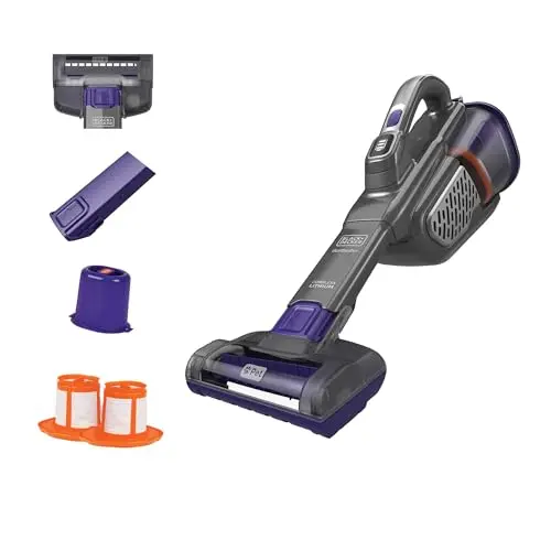 BLACK+DECKER gray dustbuster hand vacuum with pet brush