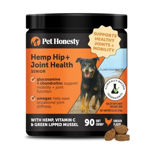 Pet Honesty senior dog joint supplement chews in a jar