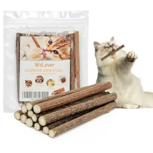 WoLover natural silvervine sticks cat chew toys for dental health