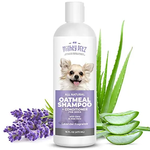 Mighty Petz 2-in-1 Oatmeal Dog Shampoo and Conditioner bottle