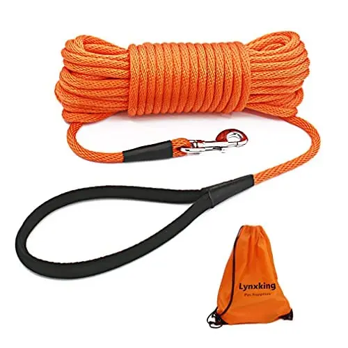 Lynxking 30ft polypropylene check cord dog leash with rotating clasp