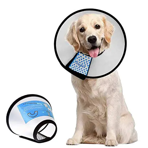 Supet white plastic adjustable dog cone collar