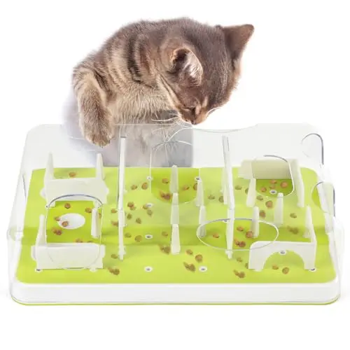 ALL FOR PAWS multicolor interactive cat puzzle feeder with removable modules