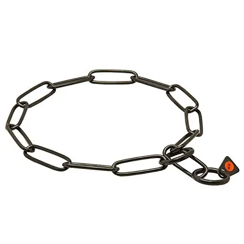 Herm Sprenger Black Stainless Steel Long Link Dog Collar