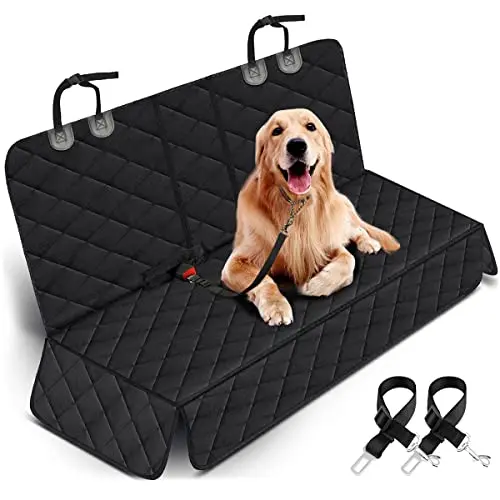 Yuntec universal fit bench style dog car seat cover protecting leather seats