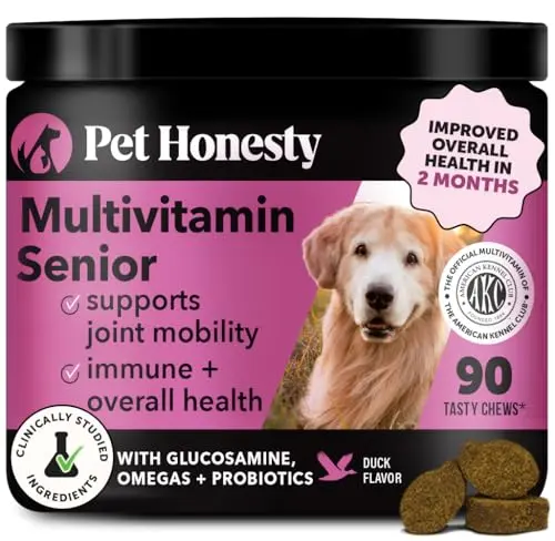 Pet Honesty senior dog multivitamin soft chews with duck flavor