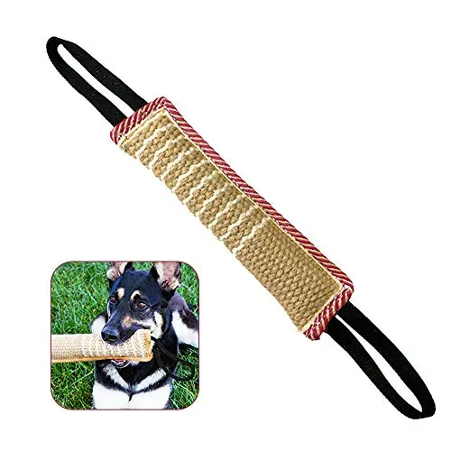 ToLanbbt jute tug toy with handles for dogs