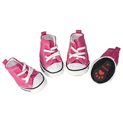 URBEST pink canvas dog sport shoes