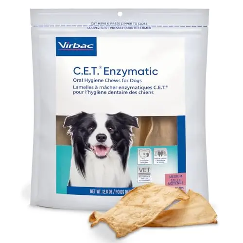 Virbac C.E.T. Enzymatic beefhide dental chew for medium dogs