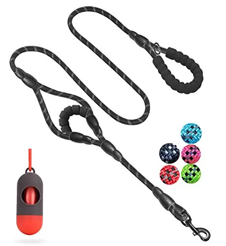 JSXD heavy-duty double handle dog leash made from rock climbing rope