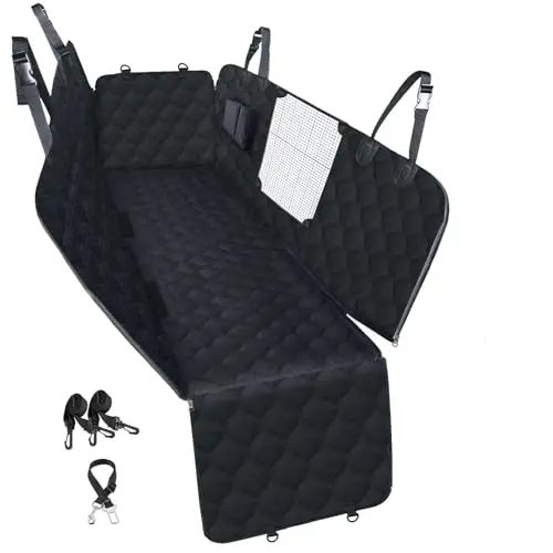 PETICON universal dog car hammock with mesh viewing window