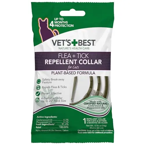 Vet's Best flea and tick repellent collar for cats with peppermint scent