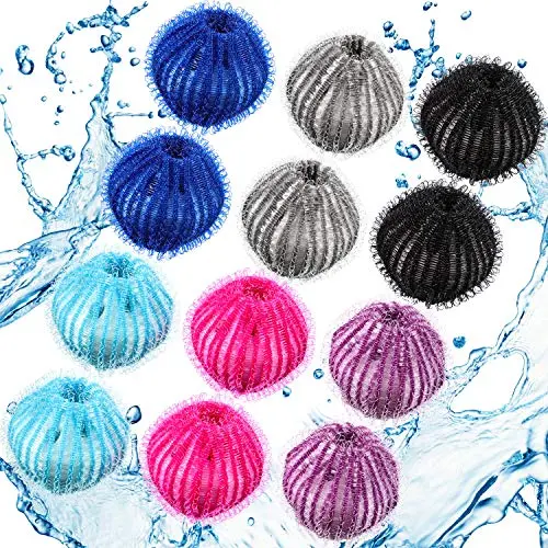 Blulu 12-piece colored dryer balls for pet hair removal