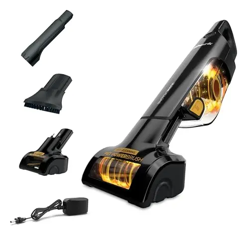SHARK black cordless handheld vacuum with self-cleaning pet power brush
